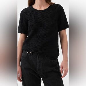 Crochet style black sweater